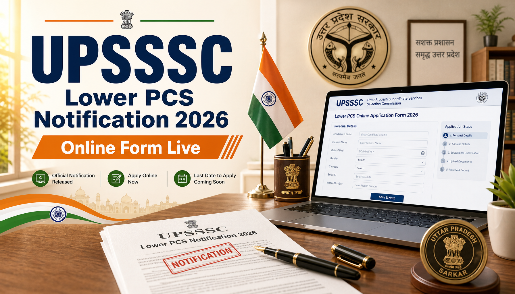 UPSSSC Lower PCS 2026 Notification: Increased Vacancies, Online Form Now Open