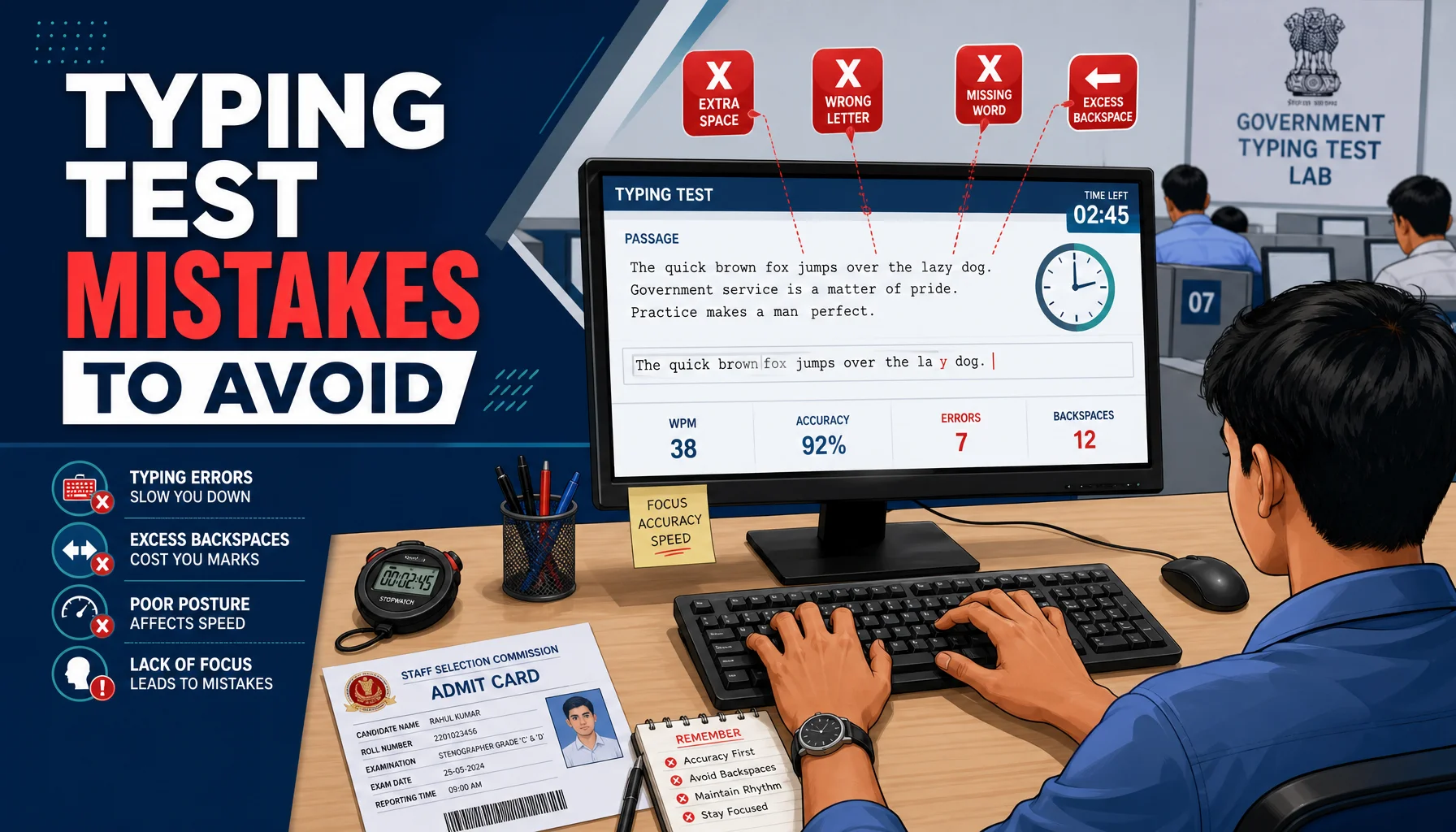 Common Mistakes That Fail Candidates in the SSC RRB Typing Test