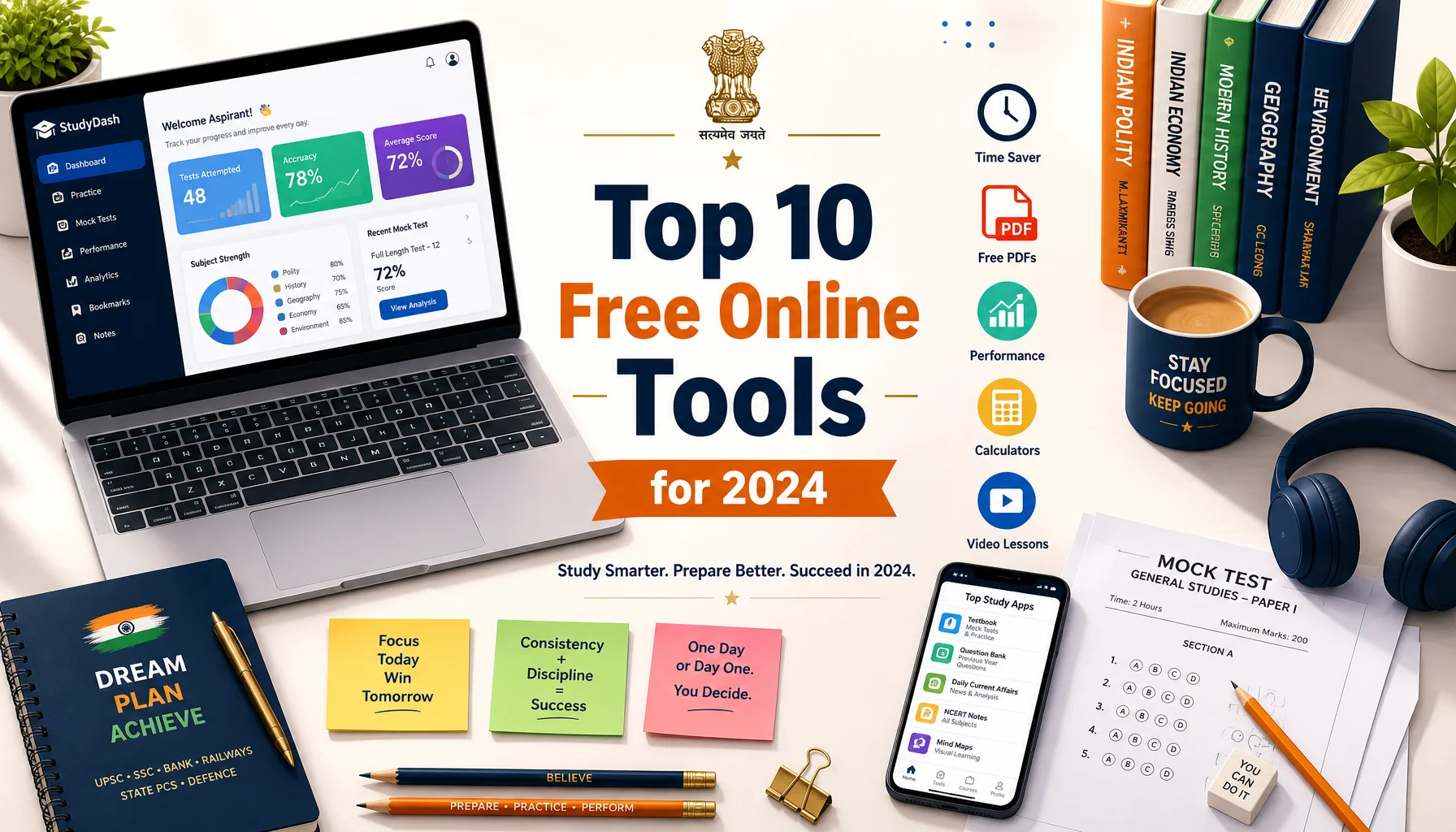 Top 10 Free Online Tools Every Government Exam Aspirant Needs in 2024